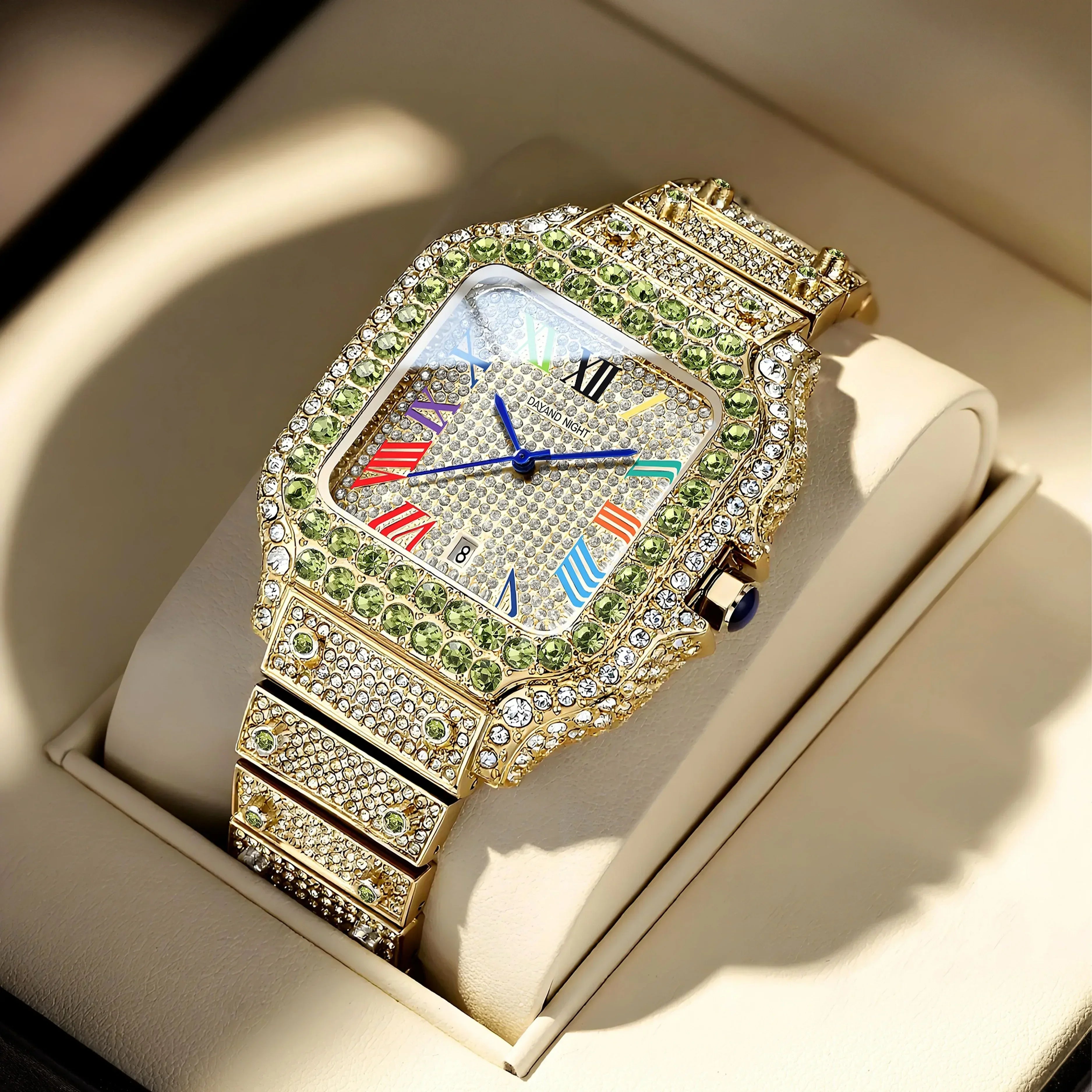Luxury Full Moissanite Iced Out Watch | Men & Women’s Quartz Watch | Roman Numerals Party Clock | Passes Tester | Caratix - CaratixJewelry